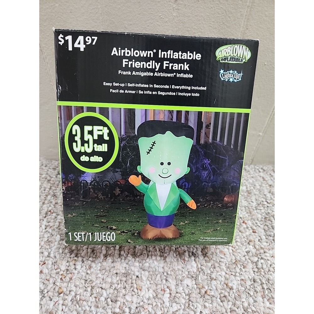 Inflatable Friendly Frank 3.5ft Halloween Decor w Box‎ Airblown Inflatable Gemmy
